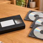 VHS1本と複数のケース入りDVD